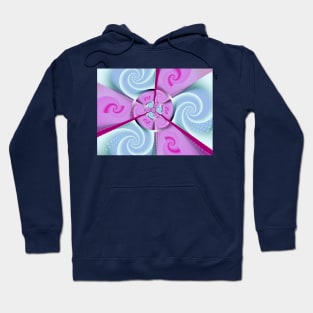 pink and blue spiral Hoodie